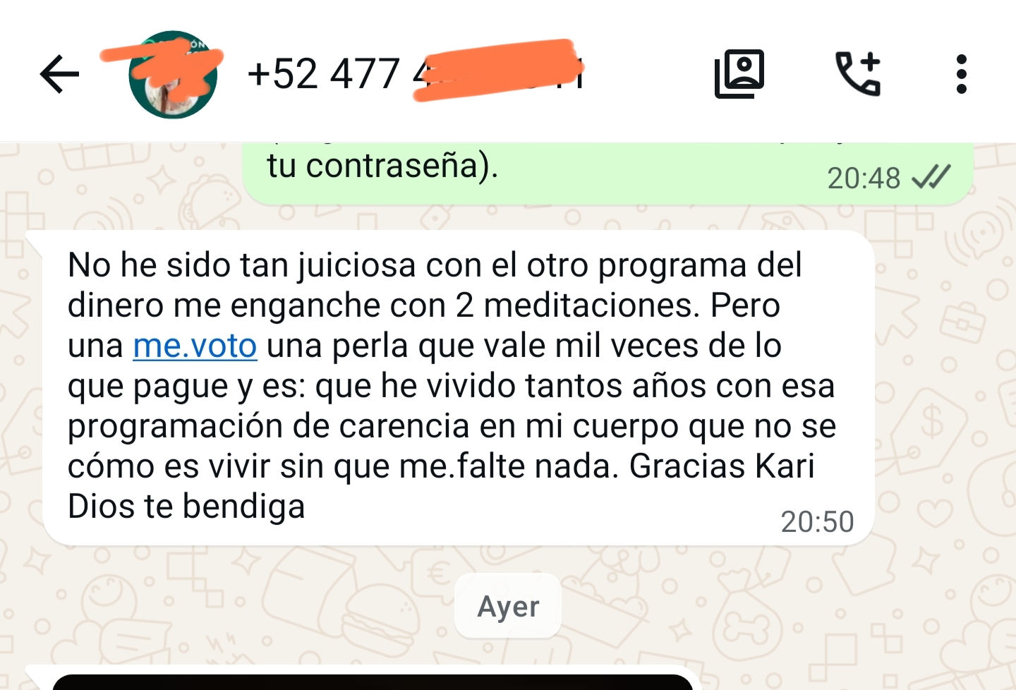Testimonio — perla que vale mil veces más de lo que pagué