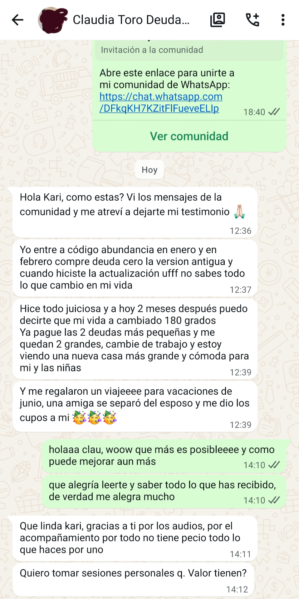 Testimonio Deuda Cero — Claudia Toro: conversación completa, deudas pagadas y viaje regalado