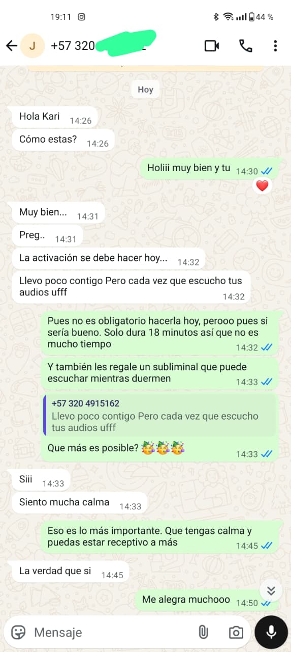 Testimonio: Siento mucha calma